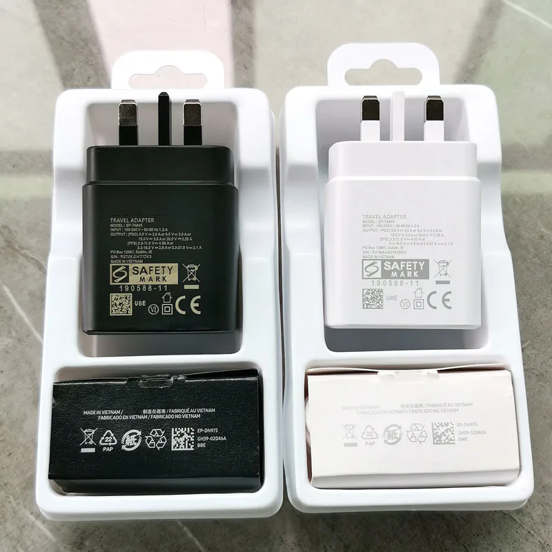 S24 PD Charger 45W UK Super Fast Charge Adapter For Galaxy Z Flip Fold 5 4 3 2 S20 S21 S22 S23 S24 Note 20 Ultra 10 Plus FE A73