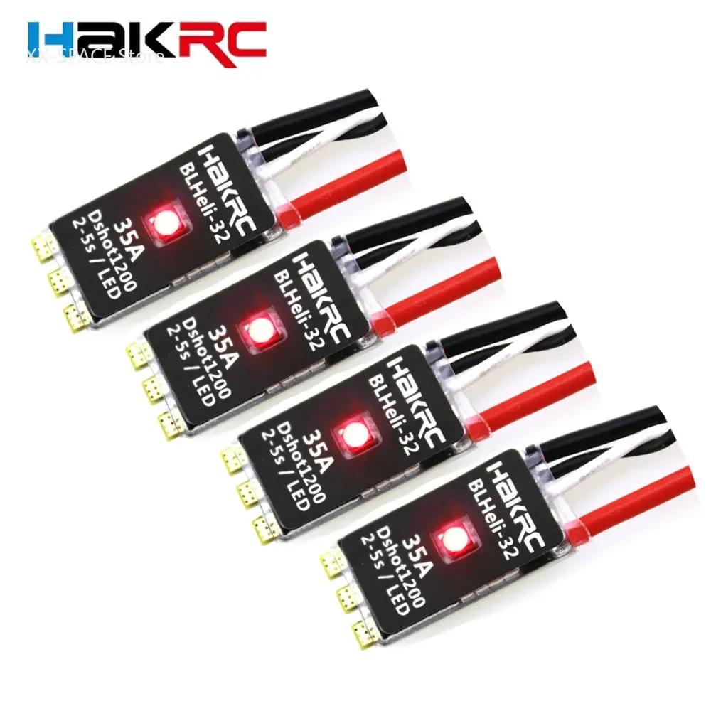 

4PCS HAKRC 35A BLHeli_32 Dshot1200 2-5S LIPO Brushless ESC Built-in LED for RC FPV Racing Drone