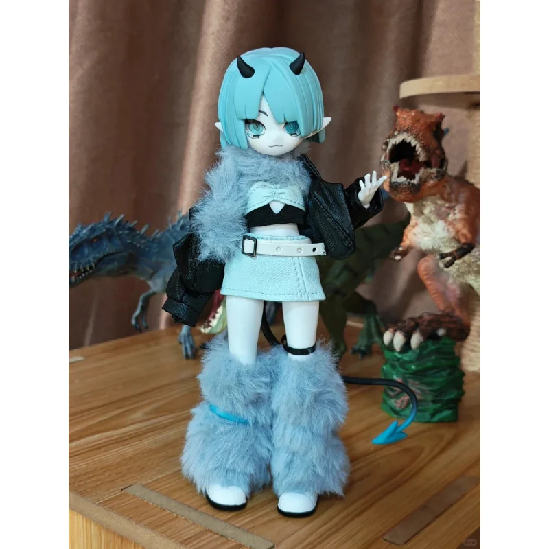 1/8 Bjd قرون الشيطان صندوق أعمى المنقولة دمية زخرفة لطيف عمل شخصيات كرتونية الدمى Kawaii اللعب Caixa Caja