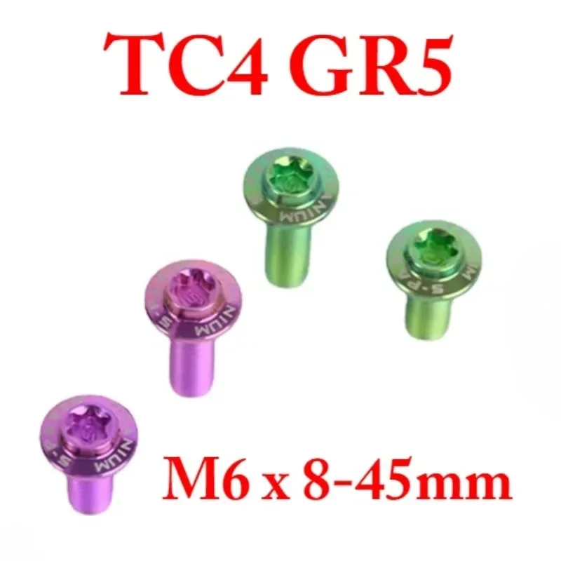 1pc Golden Blue Black Green Purple Candy M6 x 8-45mm GR5 Titanium Alloy A3 D15 Mushroom Head T30 Torx Screw Bolt Motorcycle DIY