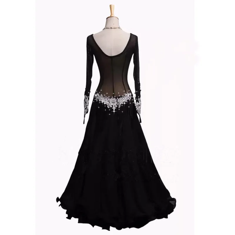 女性のモダンなロングスカートダンスドレス 2025 社交練習着ワルツタンゴカクテルプロムカスタマイズ可能な女性服