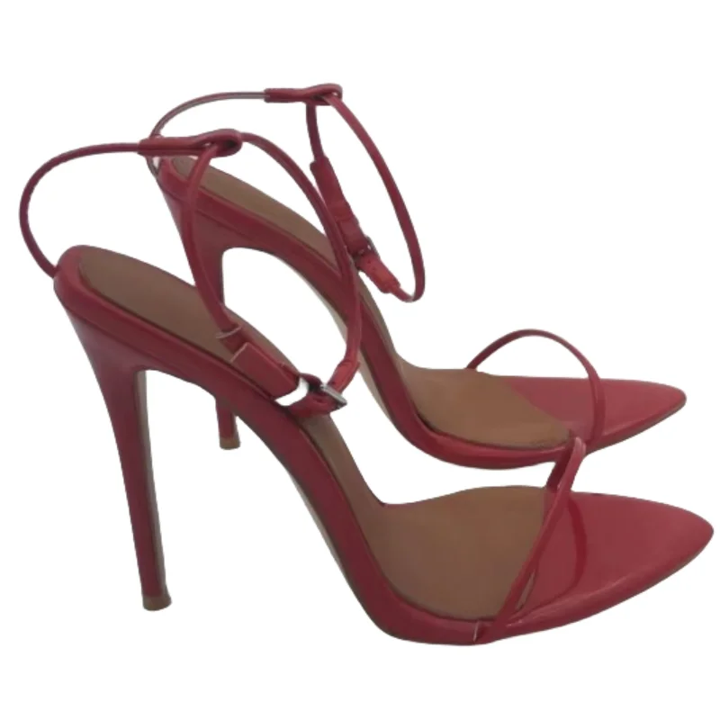 مثير أحذية الصيف الصنادل للنساء حجم كبير 45 عالية الكعب الوجه يتخبط الأشرطة الضيقة حفل زفاف أحذية الرقص أحذية نسائية #3