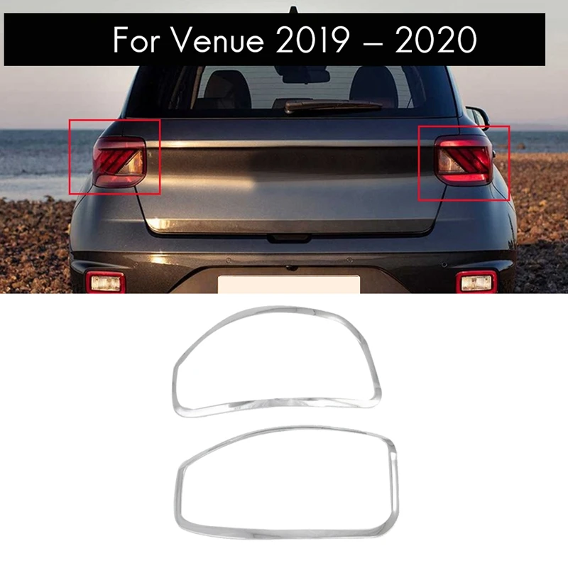 ABS Chrome Rear Tail Light Lamp Cover Trim Brake Light Decoration For Hyundai Venue 2019-2020