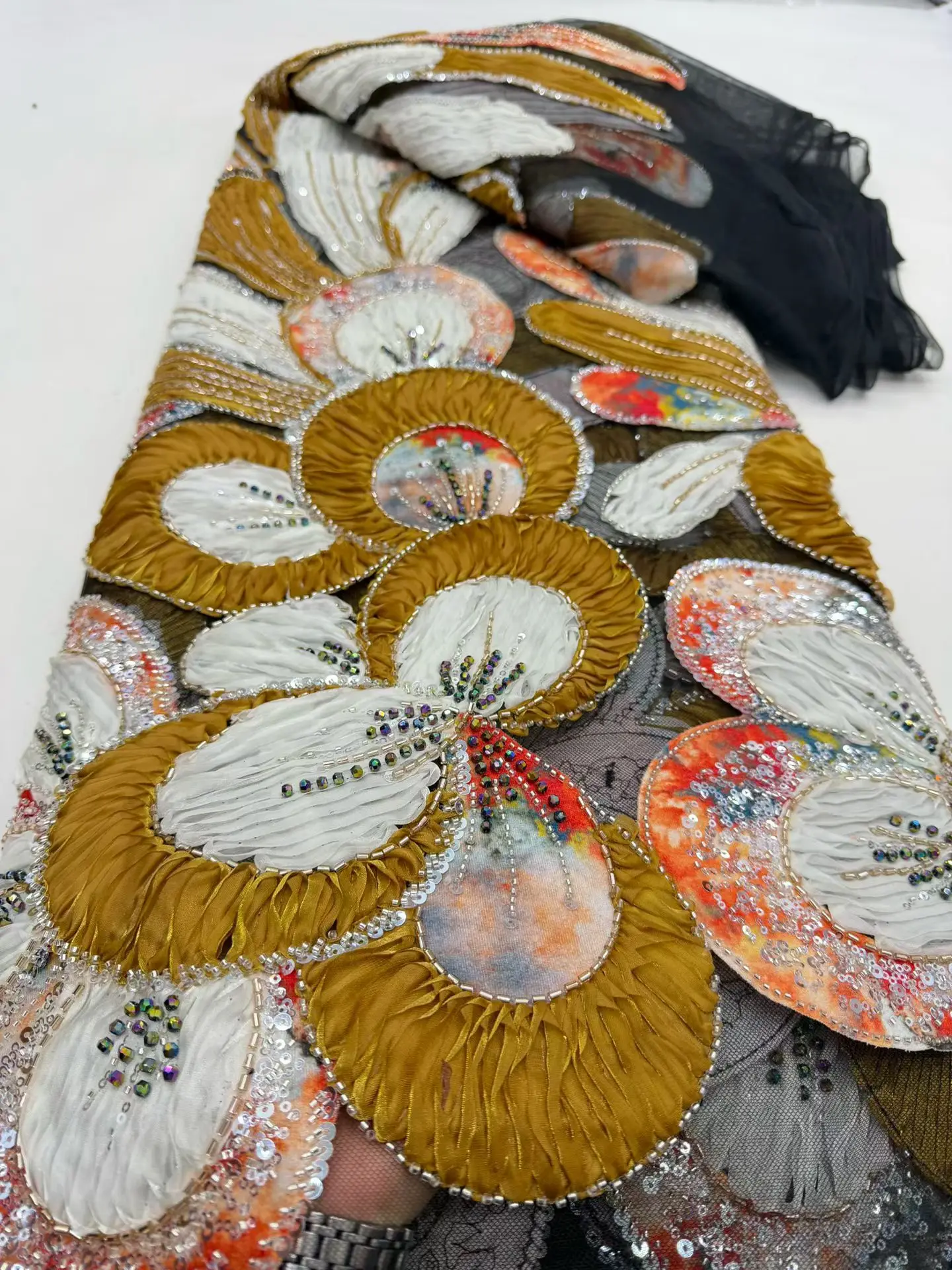 

Новинка: Африканское кружево 2026 с водорастворимыми пайетками, высококачественное нигерийское гипюровое кружево для женских праздничных платьев