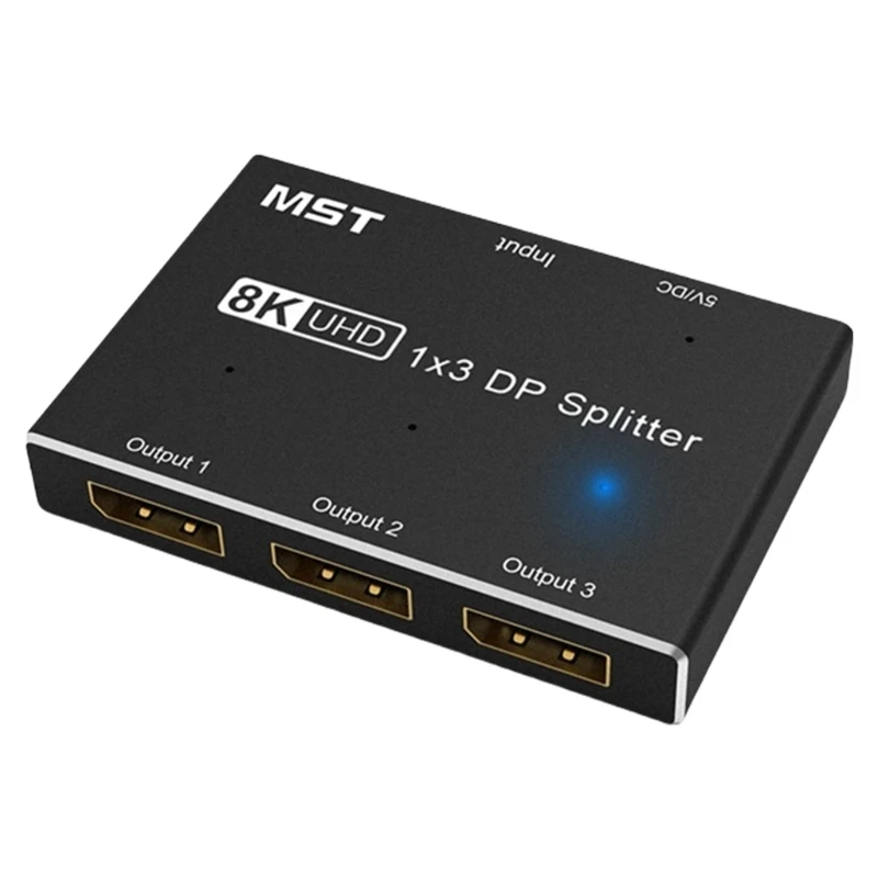 

8k DisplayPort Splitter 1 in 3 Out 8K@60Hz 4K@6Hz DisplayPort Splitter SST Hub Q1JF