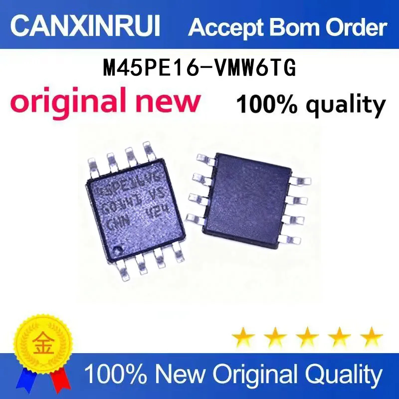(5-100 Pieces)M45PE16-VMW6TG M45PE16VG 45PE16VG 45PE16V6 SOP8 memory chip