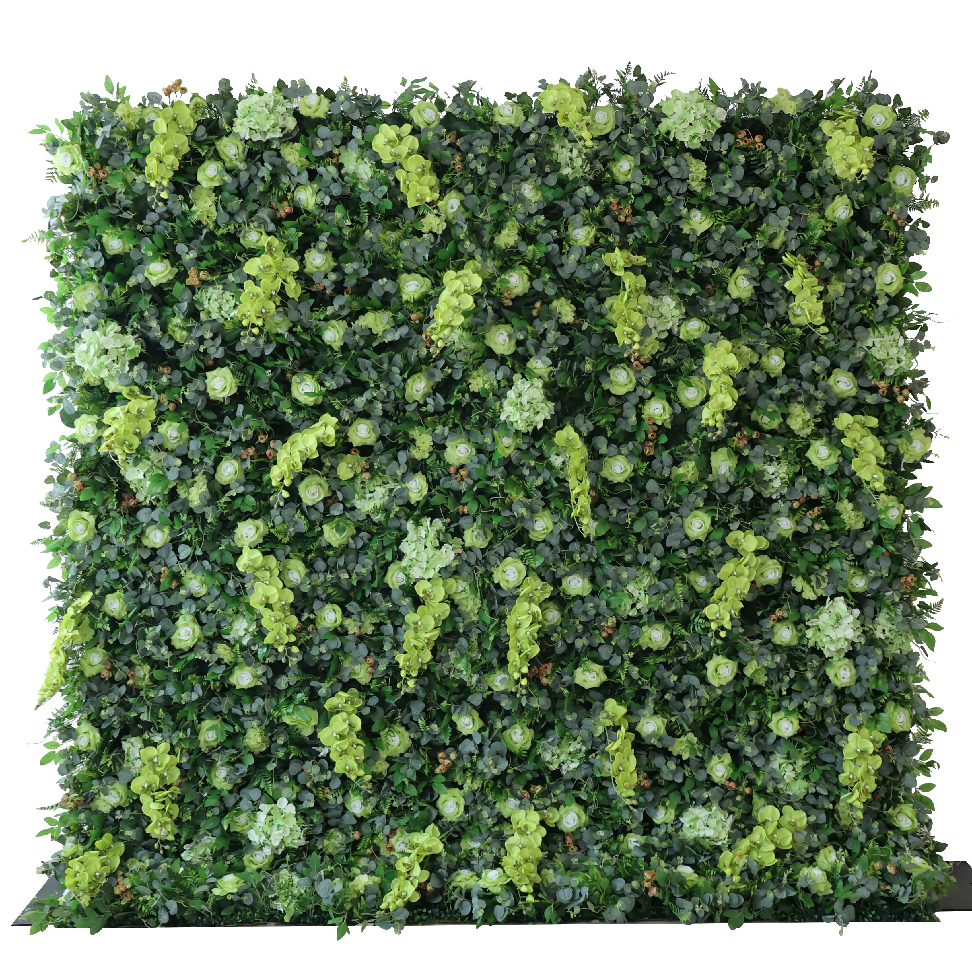 

YuLiFlower custom big panels wedding flower wall green roll up flower wall stand high quality backdrop