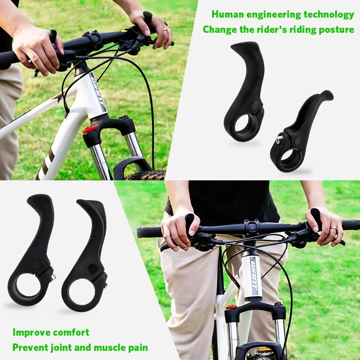 

Пара велосипедных рулей, амортизирующие универсальные наконечники для горного велосипеда, ручка для большого пальца, аксессуары для велосипедного руля на открытом воздухе