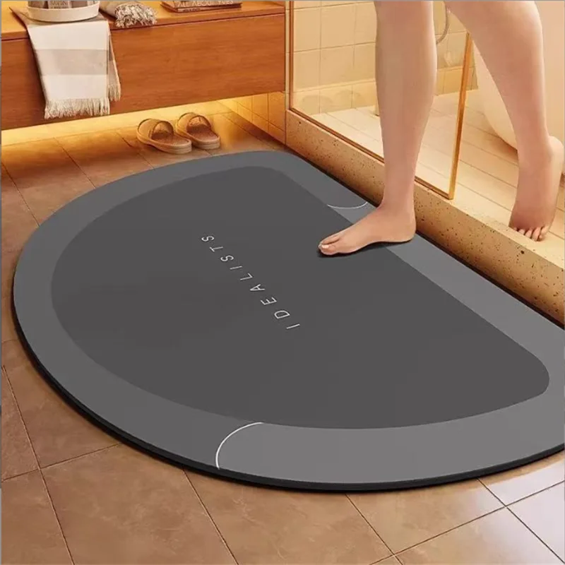 

60x40CM Thickened Soft Diatomaceous Earth Bathroom Floor Mat Absorbent Quick Drying Entrance Rug Anti-Slip Foot Pad for Door
