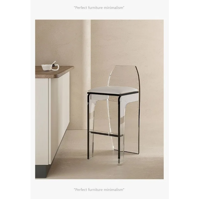 

Acrylic Bar Stool Luxury Modern Island High Chair Designer Gold Clear TikTok Bar Stools for Kitchen Nordic Bar Stool Chair