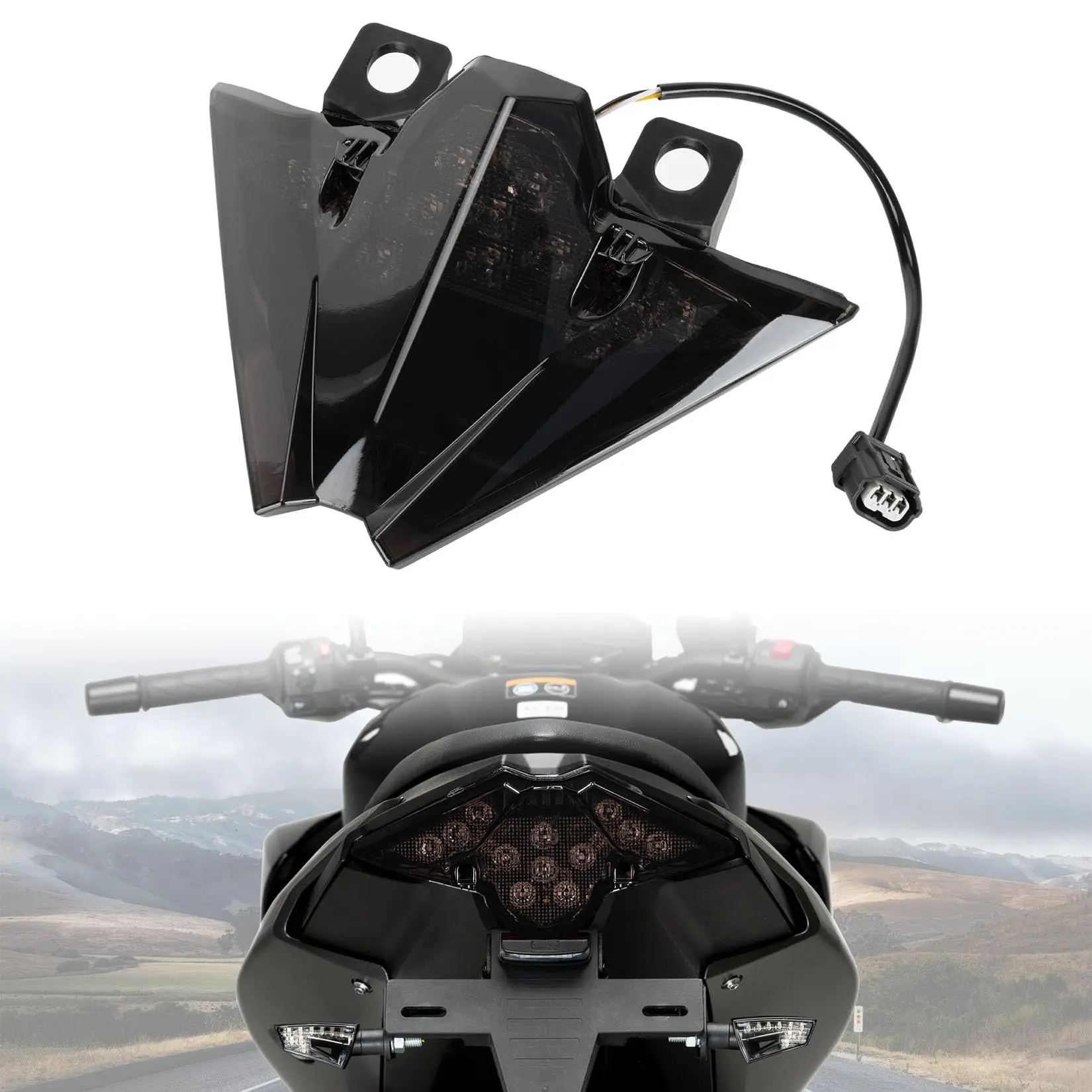 Luz Trasera Integrada LED Ahumada para Motocicleta, Luz de Freno y Posición Trasera para Kawasaki Ninja 500 Z500 EX500 2024 2025
