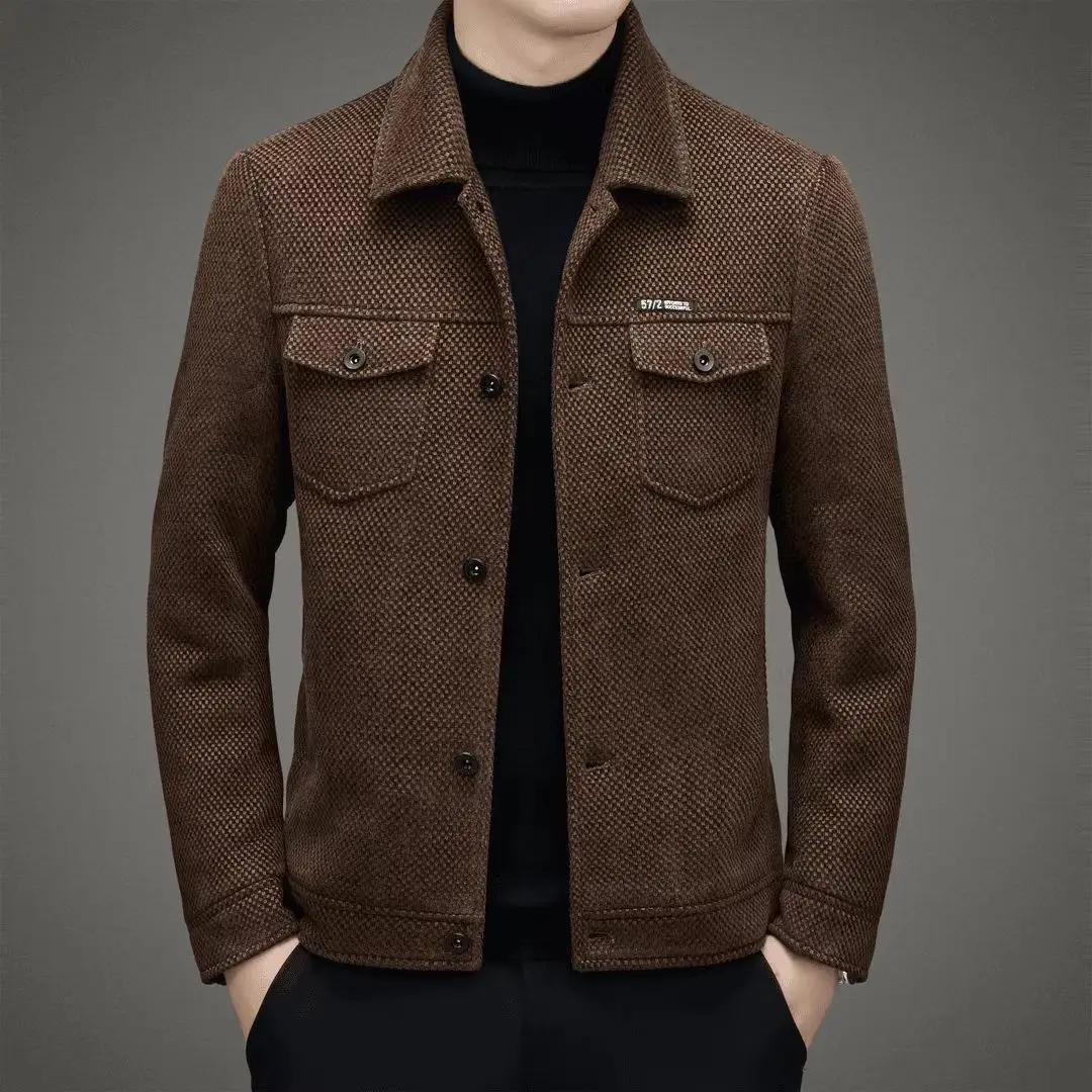 

High Quality Men's Casual Coat Spring and Autumn Jacket Men 2025 New Middle-aged Dad Wear Lapel Trend All The Windproof Top