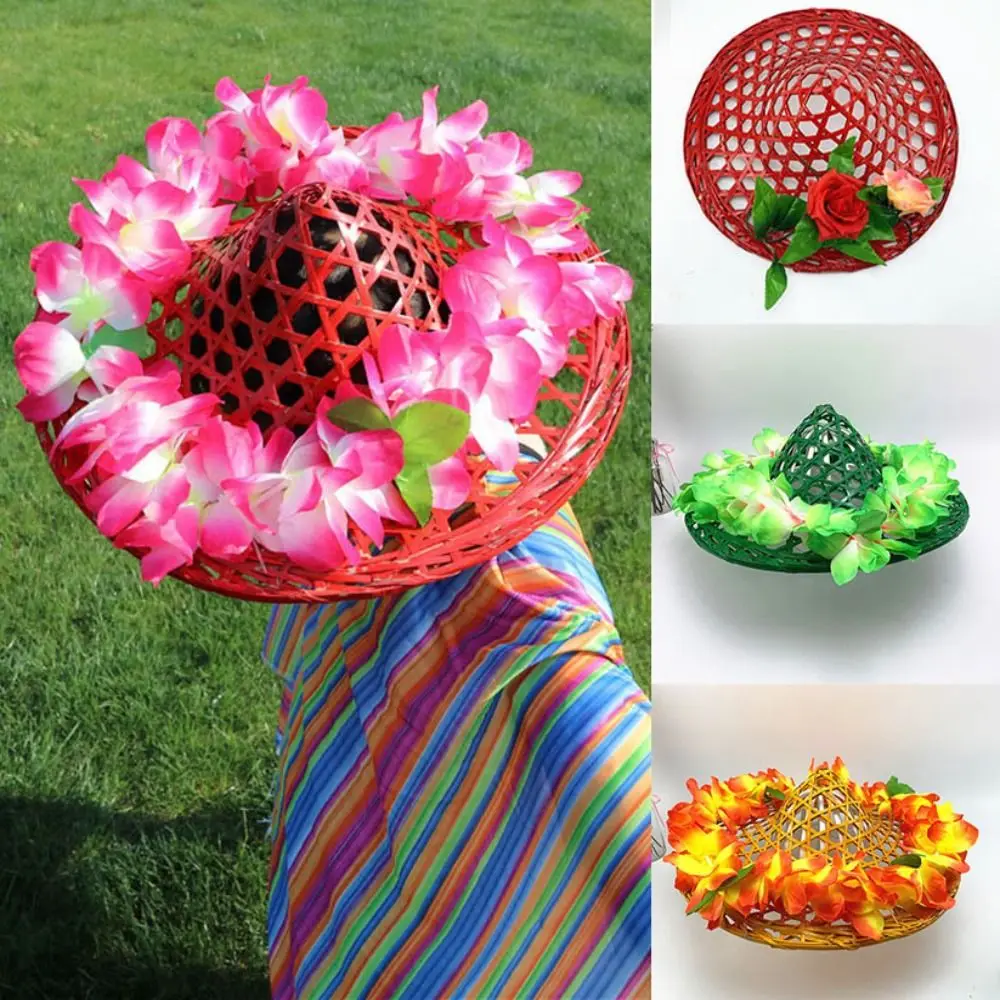 New Children's Bamboo Weaving Hat Multistyles Arrangement Hat Hollow Performance Hat Dance Performance