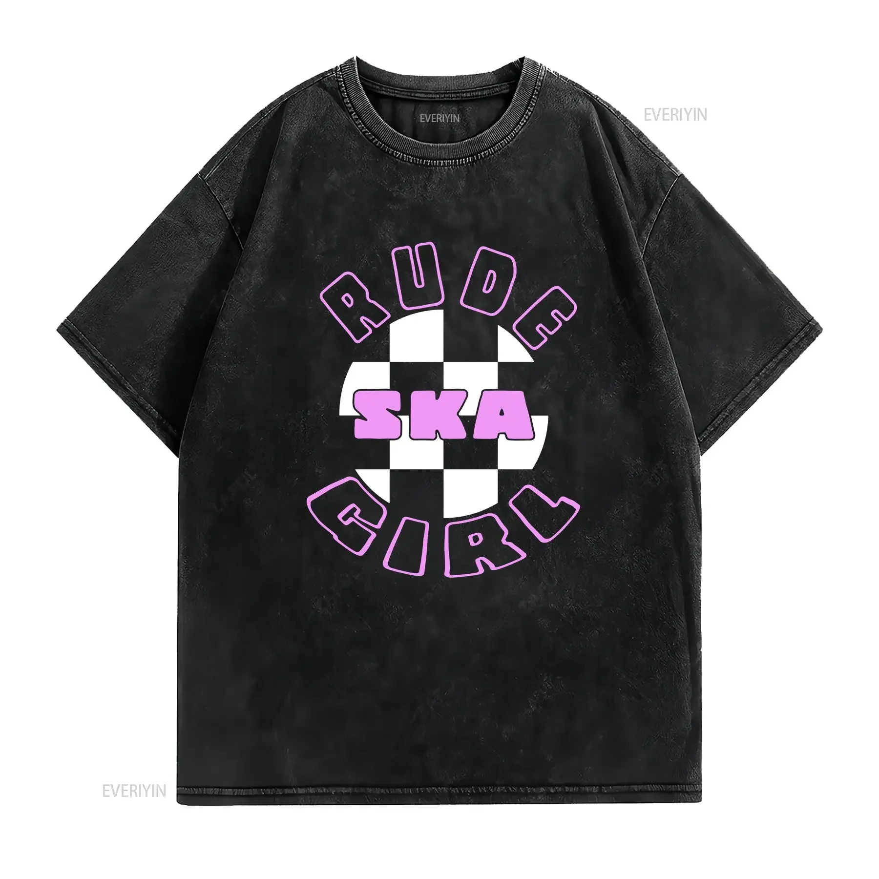 Rude Girl Ska T shirt vintage Washed Stretched Comfortable designer clothes fashion Soft Top For Everyday Wear Versatile homme