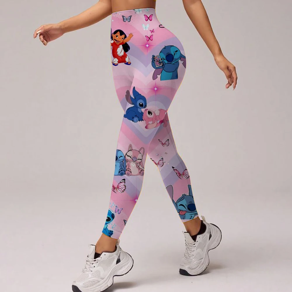 

Women's High Waist Yoga Leggings Disney Stitch print Gymwear High Stretchy Butt Lifting Breathable Sports Pants for Women