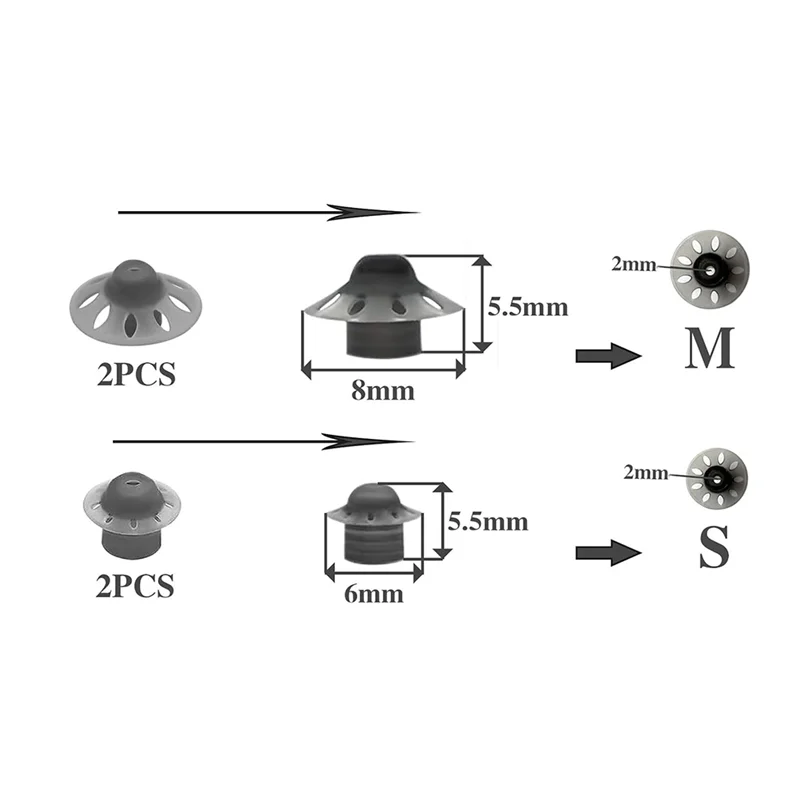 30 Packs Hearing Aid Domes Open For Oticon Hearing Aid Domes Middle Size Compatible Phonak Marvel & Paradise RIC BTE-A68E