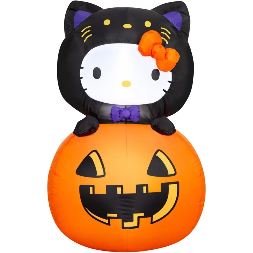 

Halloween Hello Kitty Black Cat in Pumpkin Jack-O-Latern Inflatable - Seasonal Outdoor/Indoor Decor