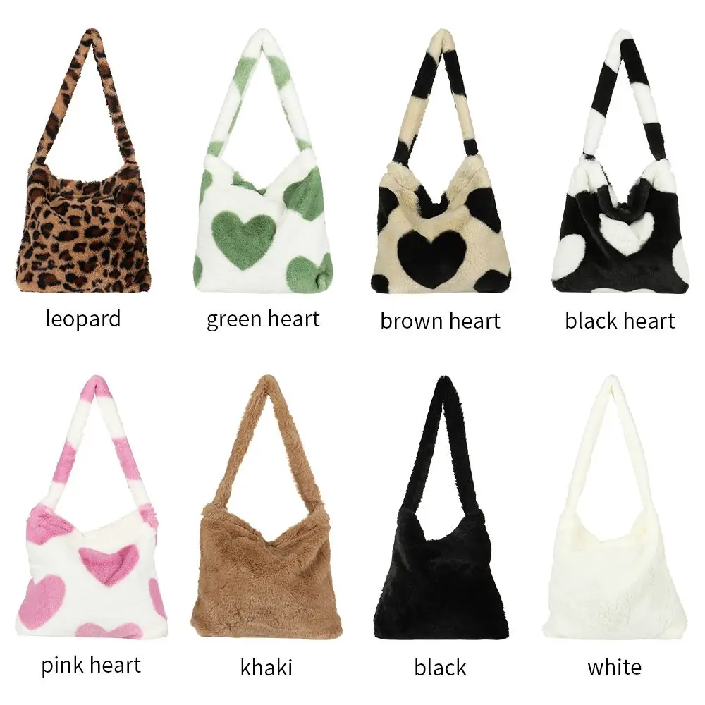 Fashion Plush Tote Shopping Bag Top-handle Bag Female Autumn Winter Handbag Women Girls Fluffy Shoulder Bag