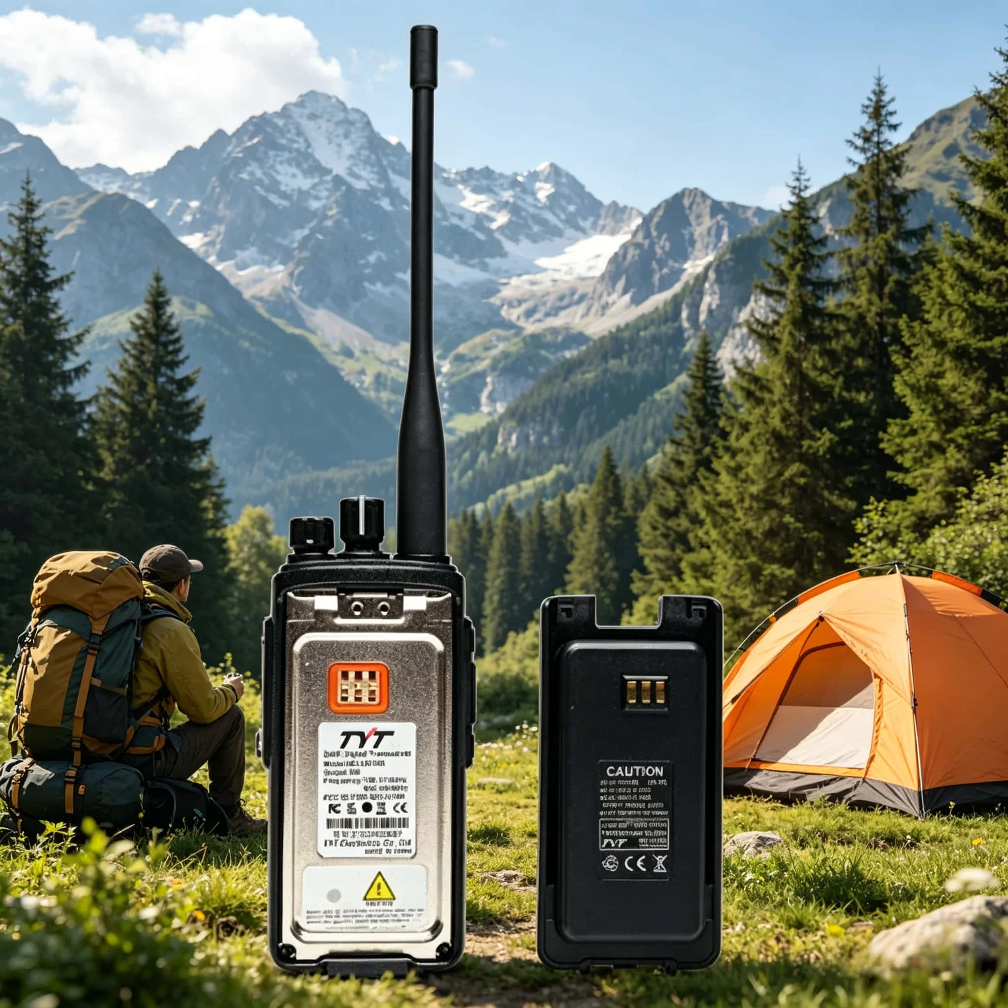 TYT MD-UV390 10W GPS IP67 Wateroof Record VHF UHF Dual Band AES256 Encryption DMR Walkie Talkie with USB-C 2800mAh Battery