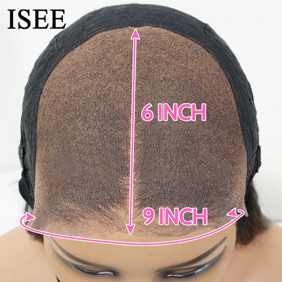 ISEE Hair Wear And Go Body Wave Lace Front Wig Pre Bleached Knots 6x9 M cap Lace Glueless Wig Human Hair Pre Cut PrePlucked