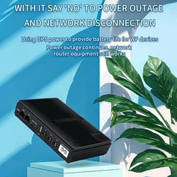 10400mAh Mini Portable Route UPS 220V to 5-24V Uninterruptible Power Supply For WiFi Router Large Capacity Standby Power Adapter