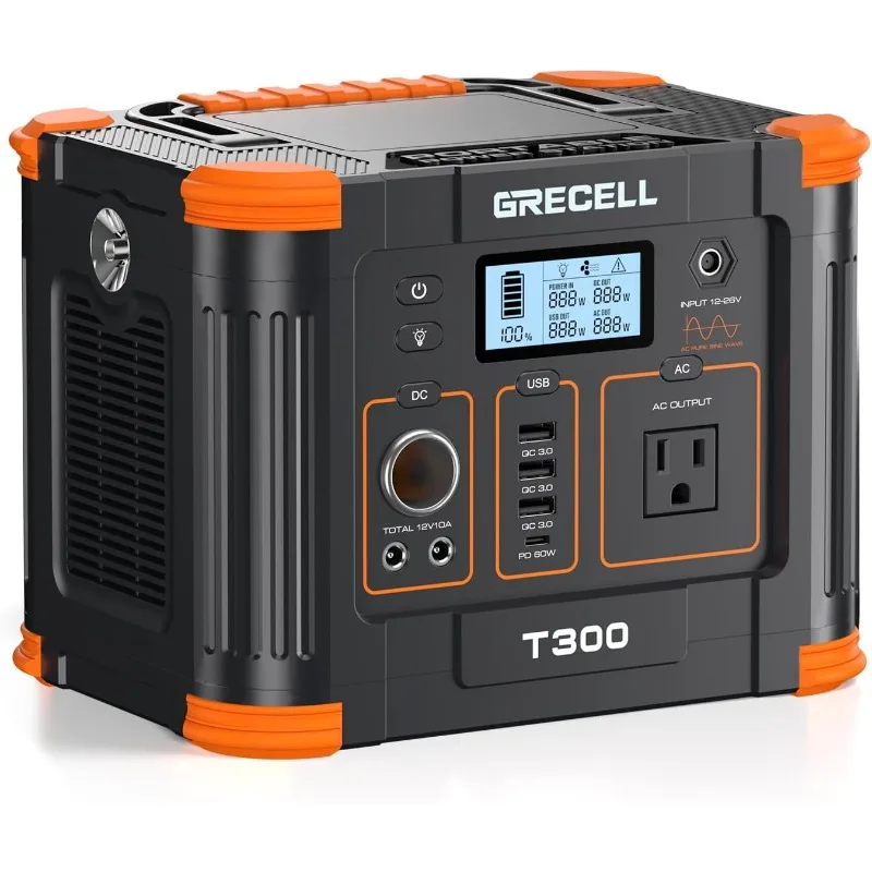 Portable Power Station 330W Solar Generator Fast Charging Emergency Power Backup Battery for Home