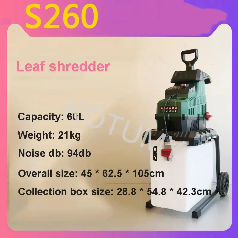 

2800W Electric Wood Branch Shredder Garden Tree Leaf Electric Pulverizer Industrial Household High Power Breaking Machine