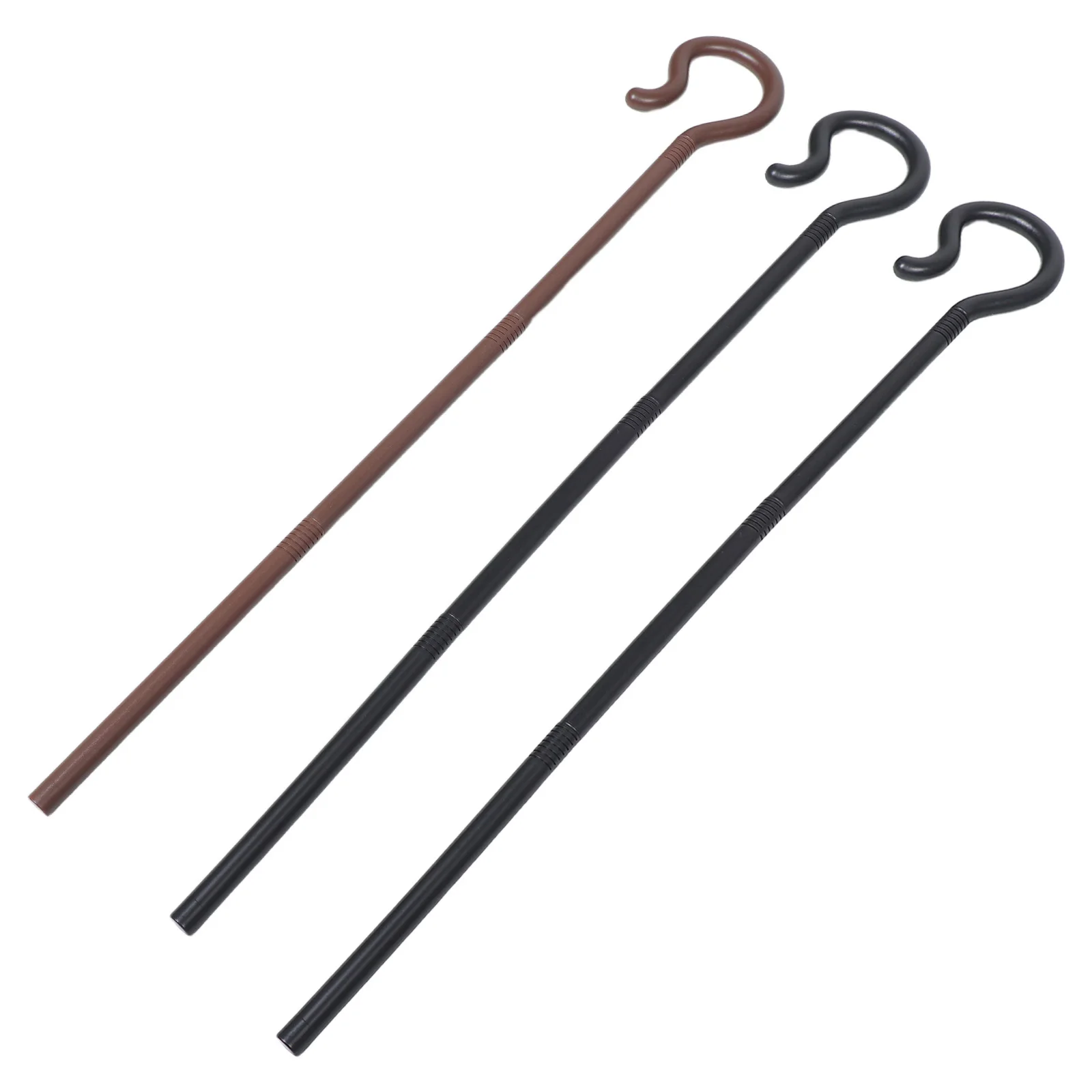 

3Pcs Shepherd Staff Cosplay Prop Plastic Cane Crutch Walking Stick Dress Up Cane Party Costume Accessory Festival Decoration
