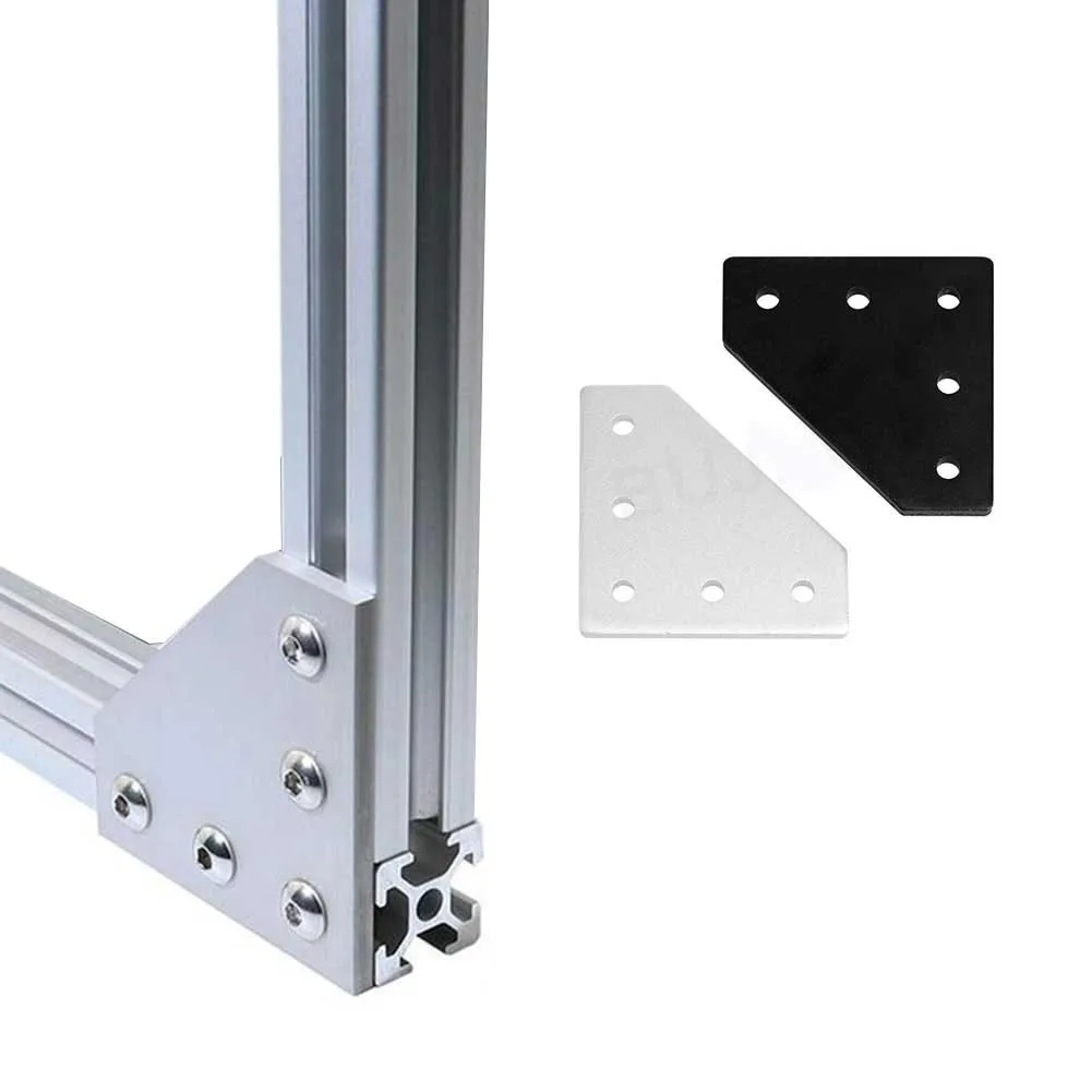 4 Sets 5-Hole L T Shape Joining Plate with Screws and T Nuts Corner Bracket 2020 3030 4040 Aluminum Extrusion Profile 3D Printer