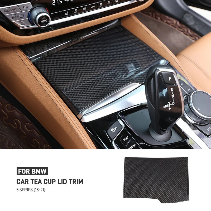 

Настоящее углеродное волокно, автомобильный держатель для чашки с центральным управлением, декоративные наклейки, аксессуары для BMW 5 серии G30 G38 2018-2021