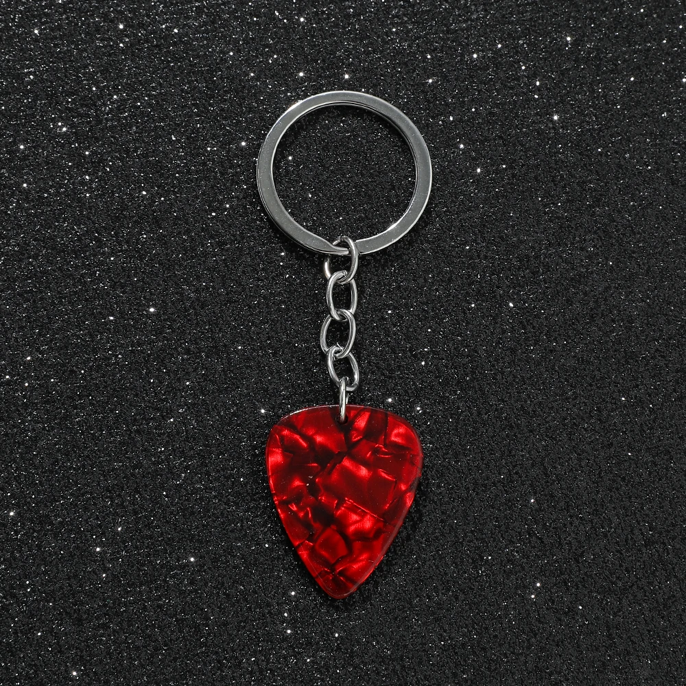 Fashion Heart Guitar Pick keychain Creative Punk Style Keyring Pendant Trend Gifts for Women Men Accessories