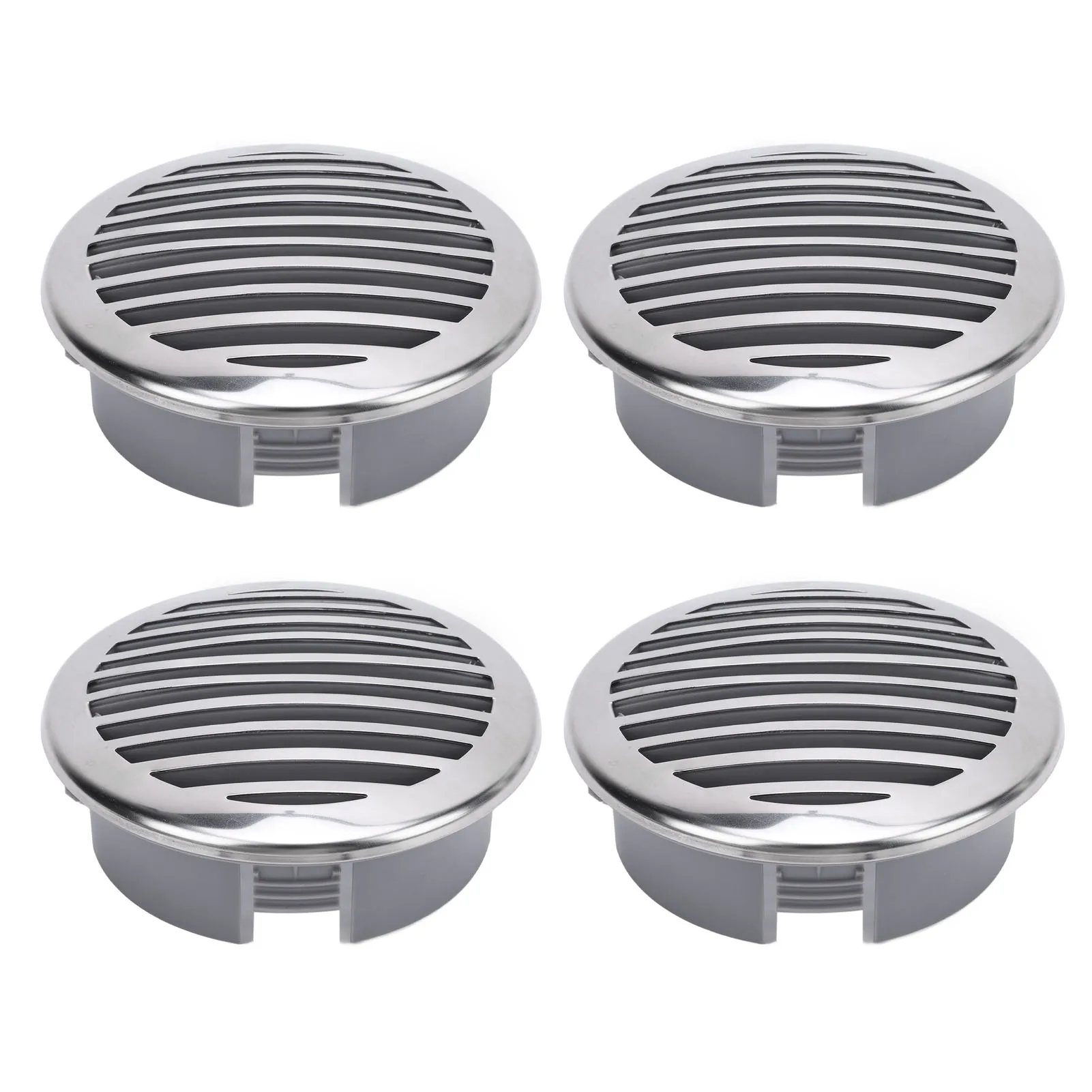 

4PCS 4in Boats Airflow Vent Outlet Grill Cover Enhanced Ventilation 316 Stainless Steel +ABS Marine Vent Cover for RV Yacht