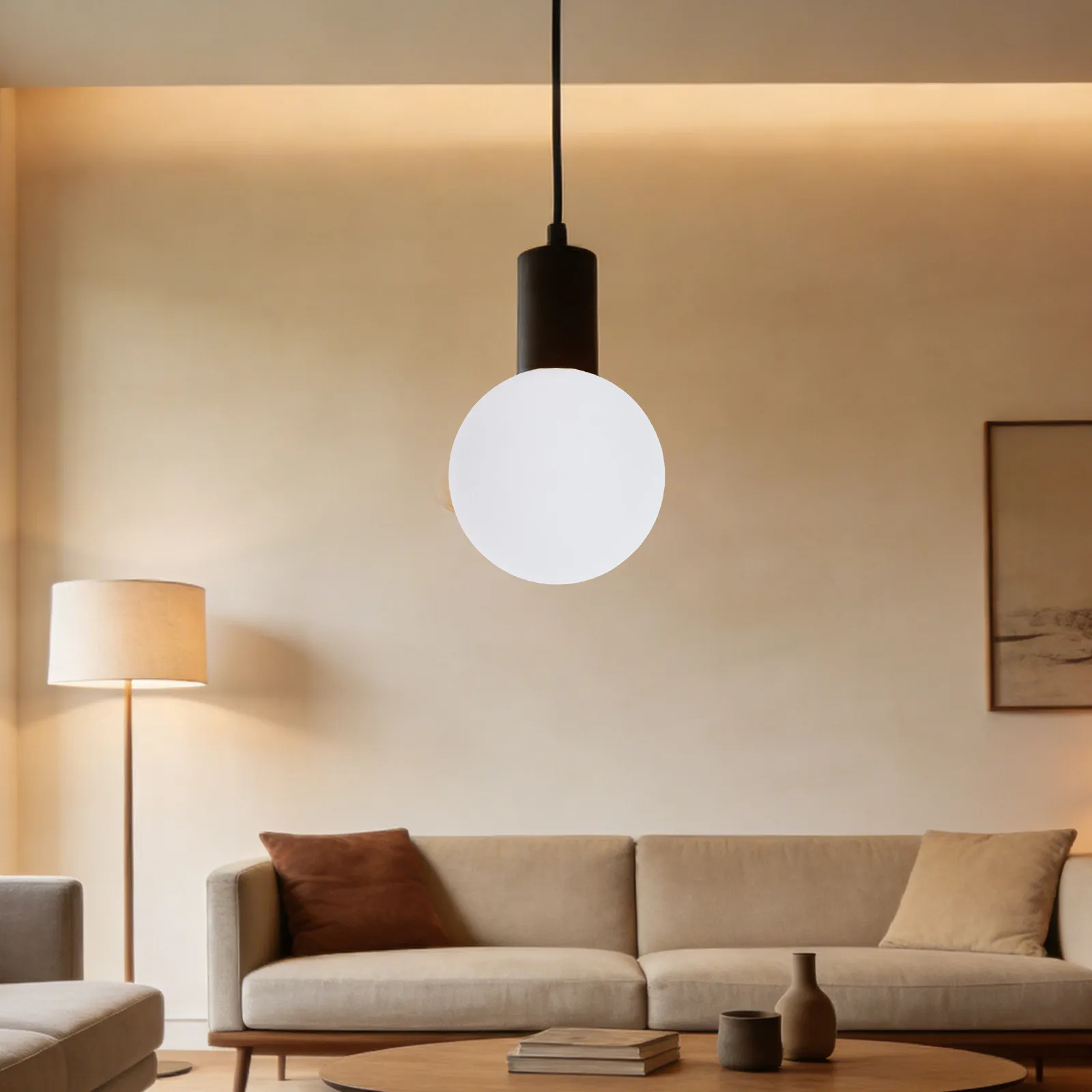 Glass Globe Lamp Shade Milk White Replacement Round Sphere Cover 35Mm Hole Diameter Ceiling Lampshade for Bedroom Decorative