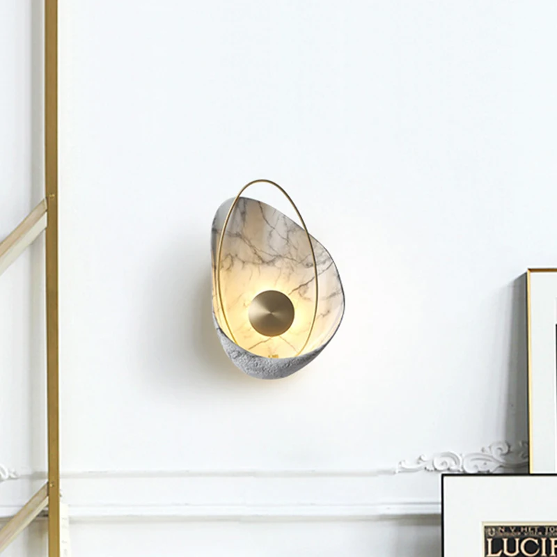 

Nordic Postmodern Light Luxury Style Living Room Bedroom Designer Creative Hotel Decoration Shell Wall Lamp