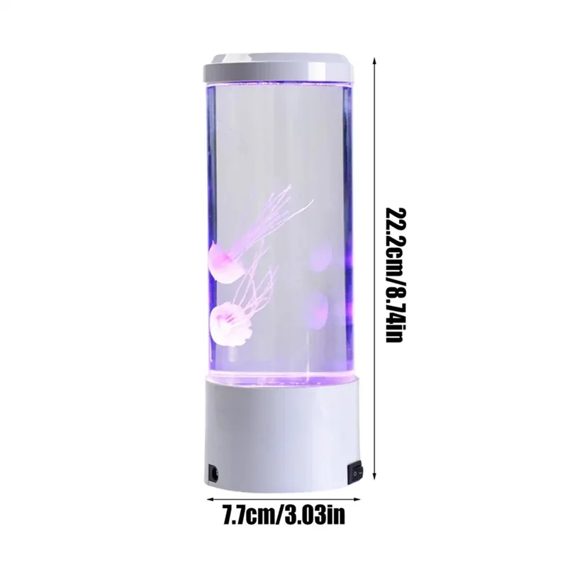 AB46-LED Jellyfish Night Light With Remote Control USB Powered Colorful Lighting Modes For Home Office Desktop Decorative