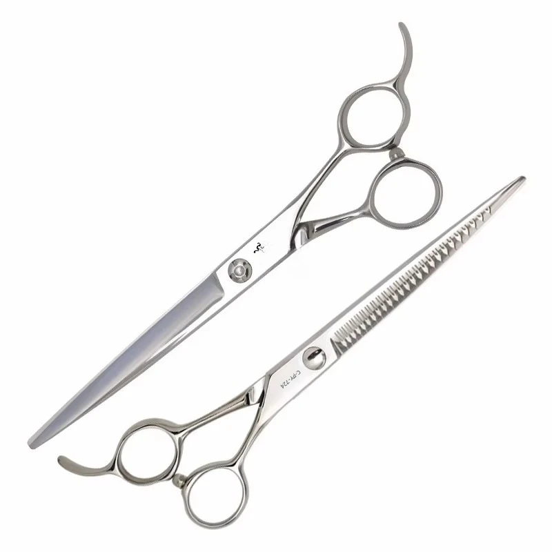 Hot Sell Professional 7/7.5 Inch Pointed Straight Magic Chunker Scissors Dog Grooming Shears for Pet Face Hair Trimming