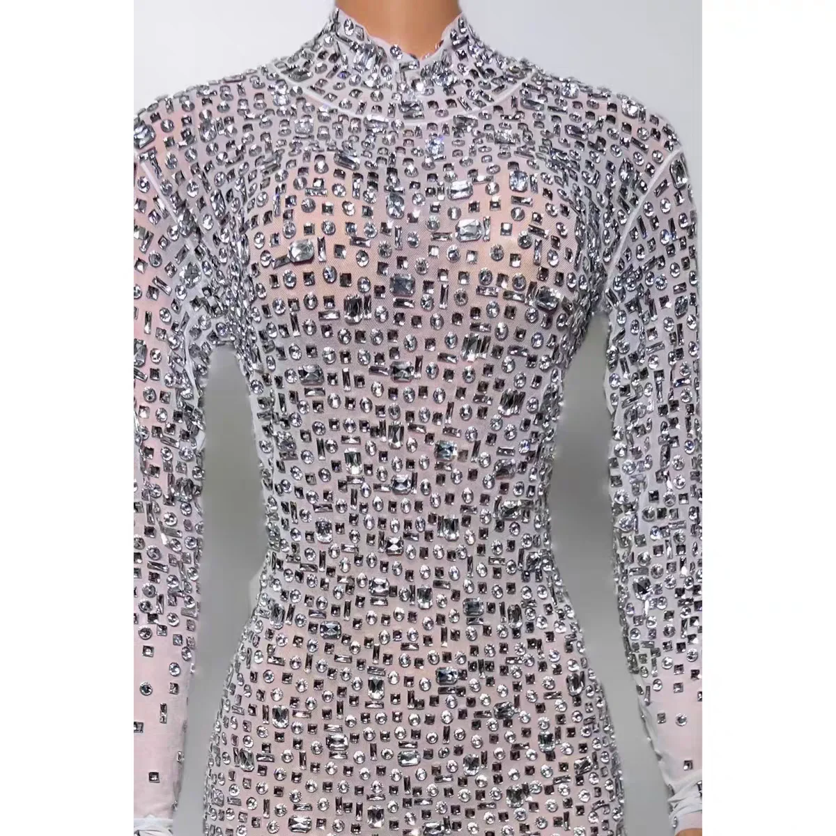 Klub nocny DJ Bar Kobieta Piosenkarka Kostium sceniczny Seksowna pełna perspektywa diamentowa Spódnica biodrowa Spódnica Taniec Zespół Impreza Tematyczna Pokaz