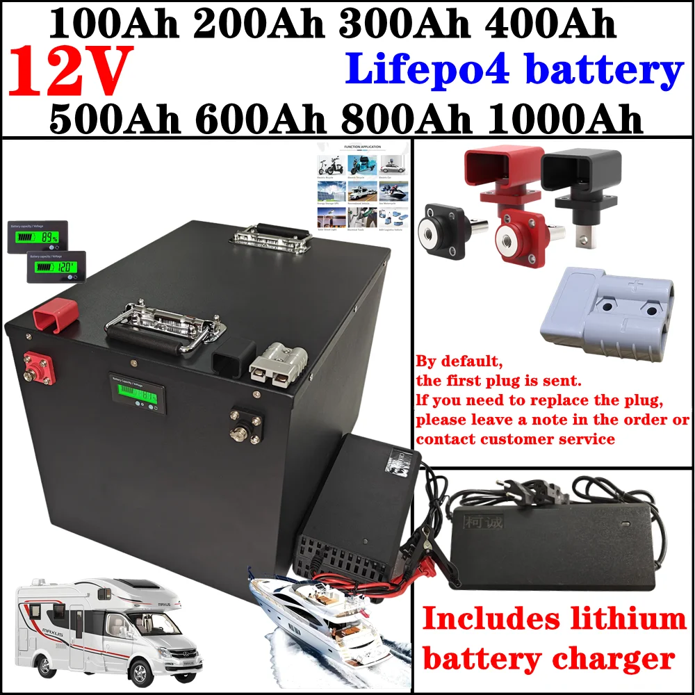 

12V Lifepo4 100Ah Lithium Battery 200Ah 300Ah 400Ah 500Ah 600Ah 800Ah 1000Ah for 1KW 2KW Off-Grid Backup Power Solar System