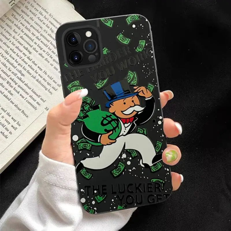 Cartoon Dollar Monopolys Phone Case for iPhone 11 12 13 Mini Pro Max 8 7 6 6S Plus X 5 SE 2020 XR XS Funda Case