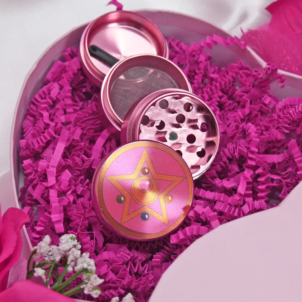 2022 Pink Sailor Moon 40MM Aluminium Alloy Metal Herb Grinder For Girls