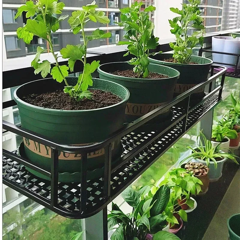 Elegant European-Style Flower Stand Expansive Iron Art Balcony Rail Organizer Decorative Hanging Pot Holder Urban Green Space image 2