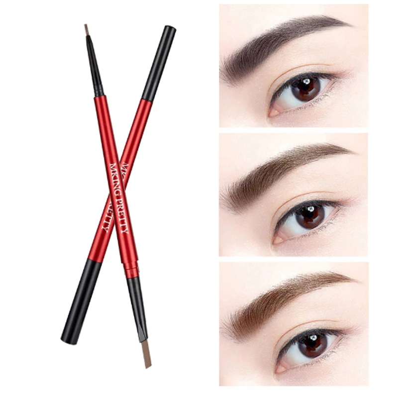 Make Up 24 Hour Double Head Eyebrow Pencil Waterproof Long-lasting No Blooming Eye Brow Tattoo Pen Makeup Tool Black / Coffee