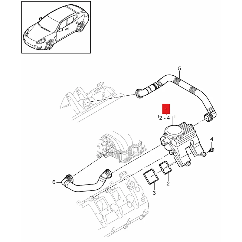 Untuk Porsche Cayenne 958 92A Panamera 970 4.8L 2009-2016 pemisah air minyak 94810713520 94810713521 94810713522