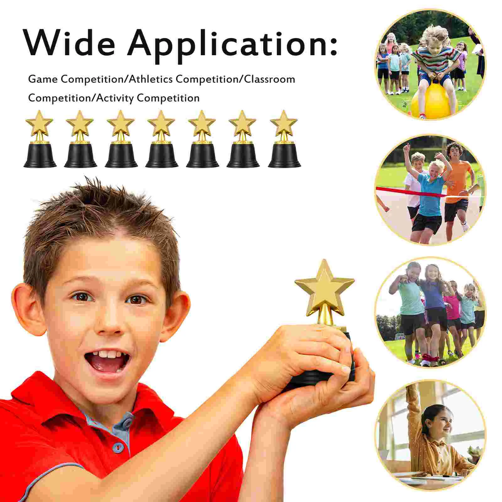 20 Pcs Trophy Various Competitions Kids Five-point Star Plastic Football Lightweight Models Award