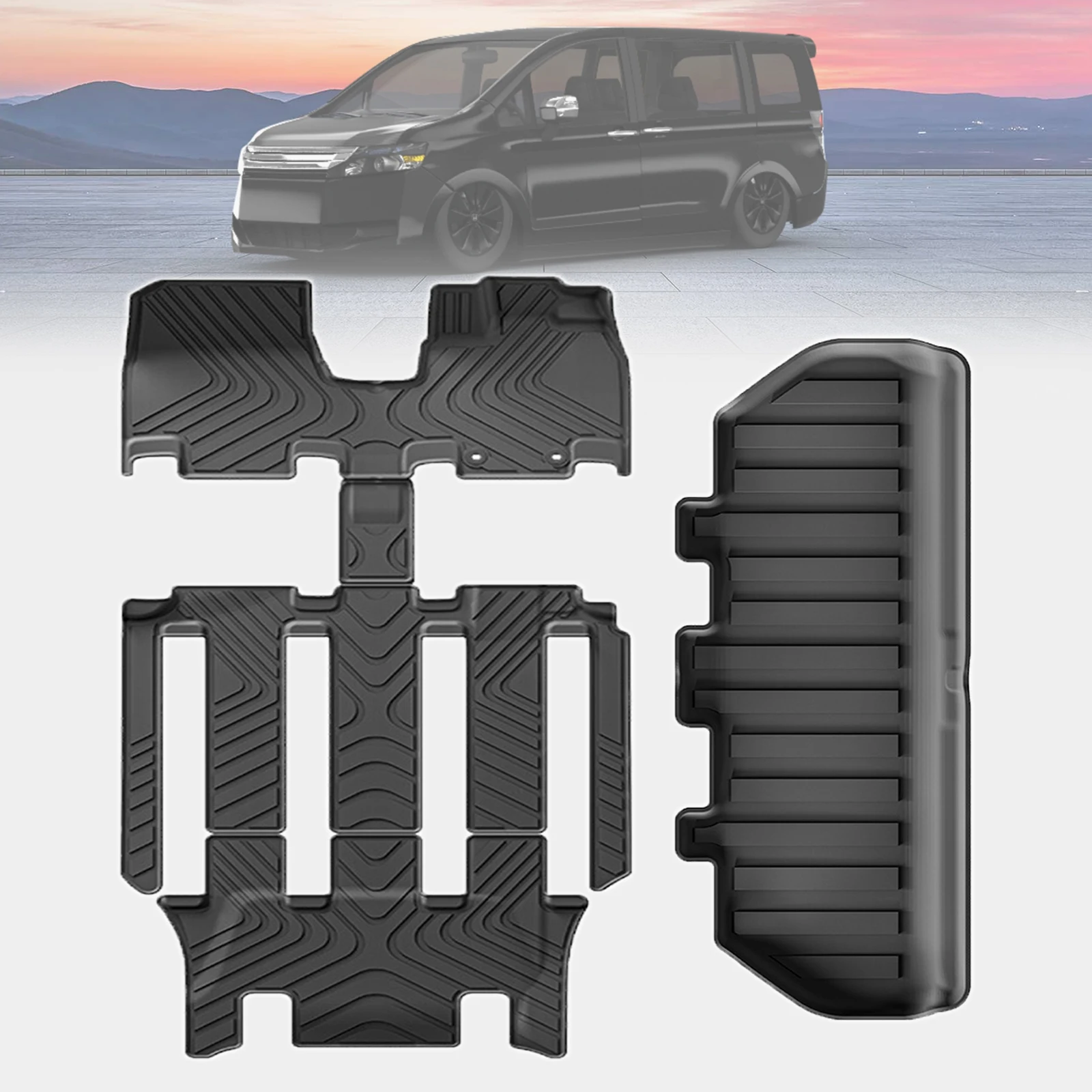 for Honda Step WGN Stepwgn 2015-2021 2022 2023 2024 2025 RHD Car Floor Mats TPE Material Non-Slip Interior Parts Accessories