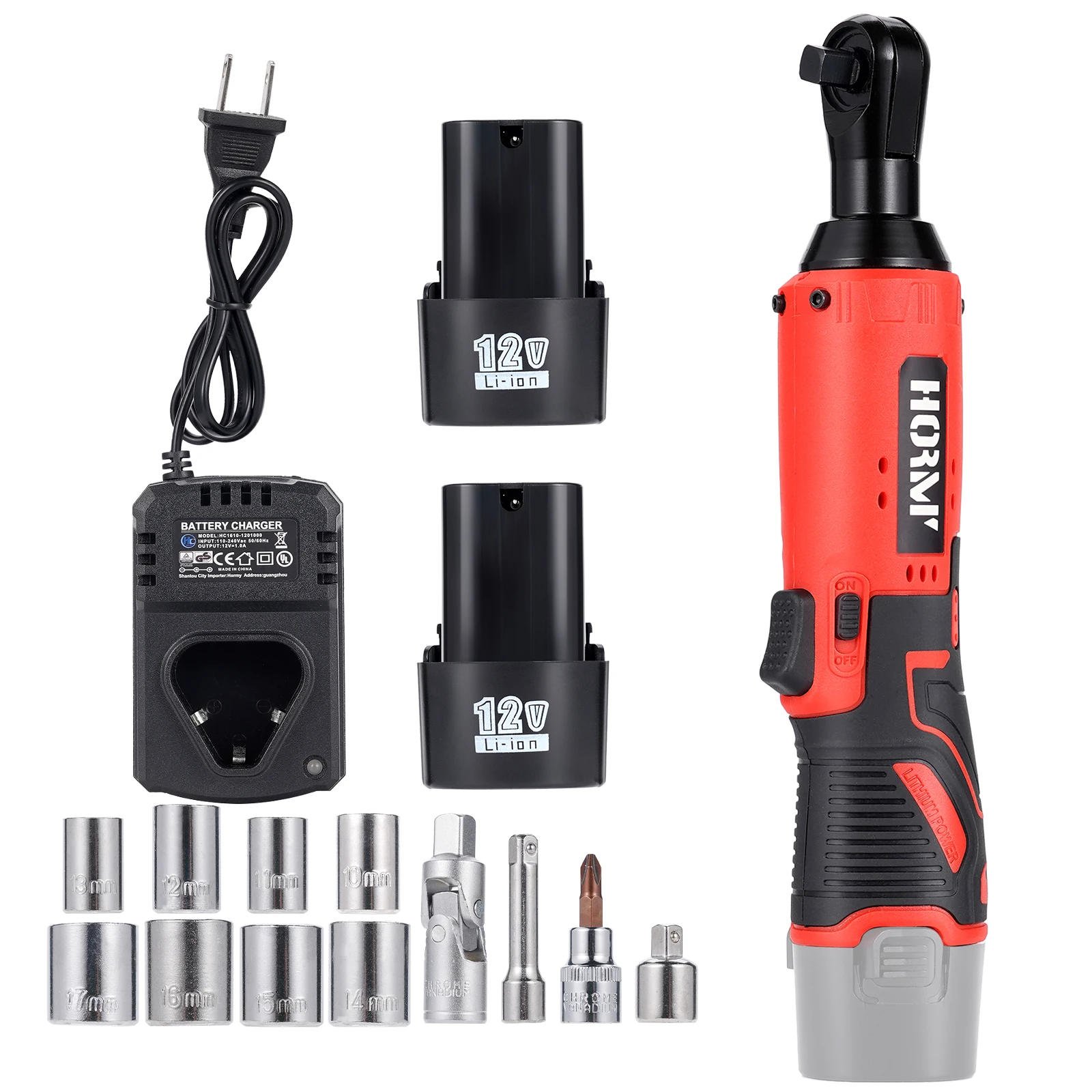 

12/18V Cordless Right Angle Ratchet Wrench 3/8 Inch Car Repair Screw Removal Tool