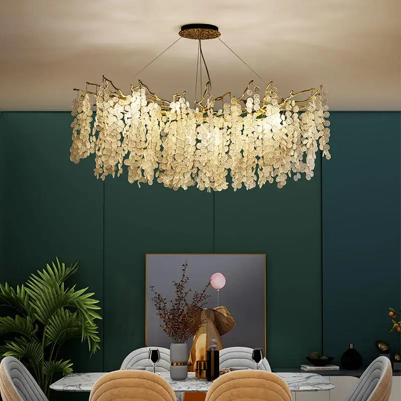 New Living Room Crystal chandelier Luxury hotel Branch decorative lighting dining room LED lamps  Gold /Silver