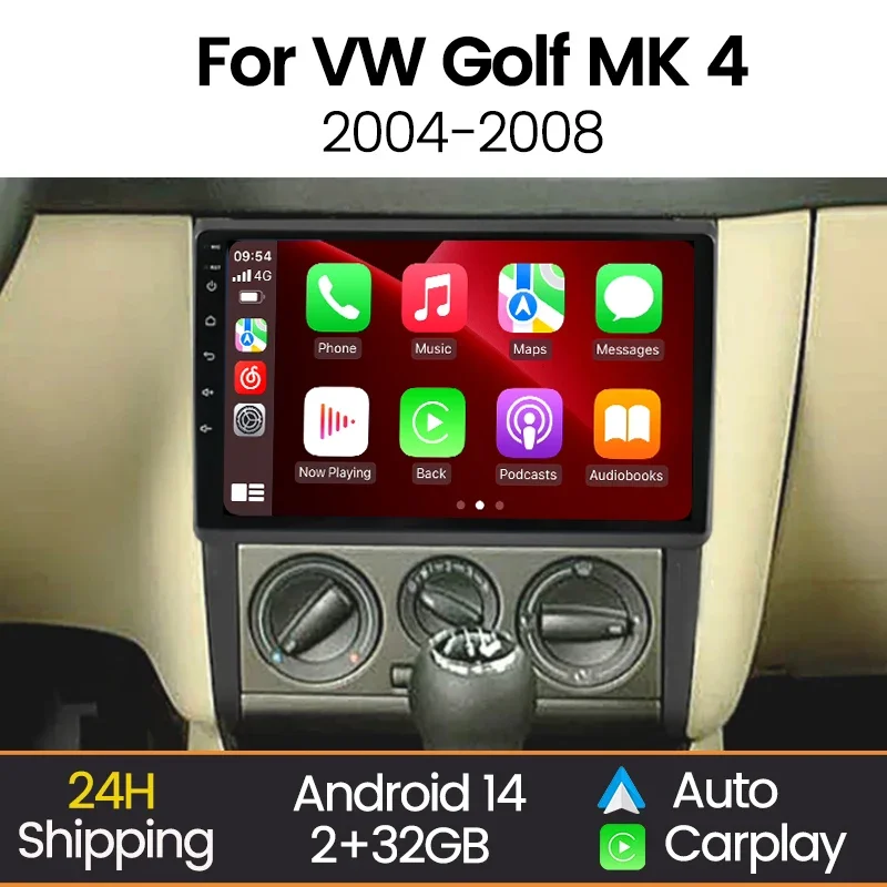 

Интеллектуальная автомобильная система MEKEDE Android с экраном для Volkswagen Golf MK 4 2004-2008, Wi-Fi, Bluetooth, Carplay, автомобильное радио, мультимедийный плеер