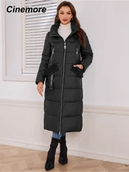 Women's long hooded parkas, warm winter jacket, outdoor clothing, fashion, down, coat, unisex, 1068, 2024