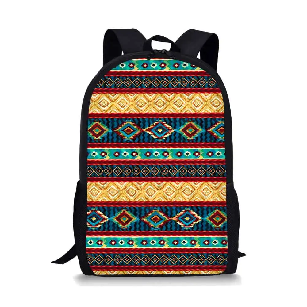 Mochila con patrón de estilo Tribal étnico, mochilas escolares para adolescentes, niños y niñas, bolsas de viaje al aire libre, mochila multifuncional africana